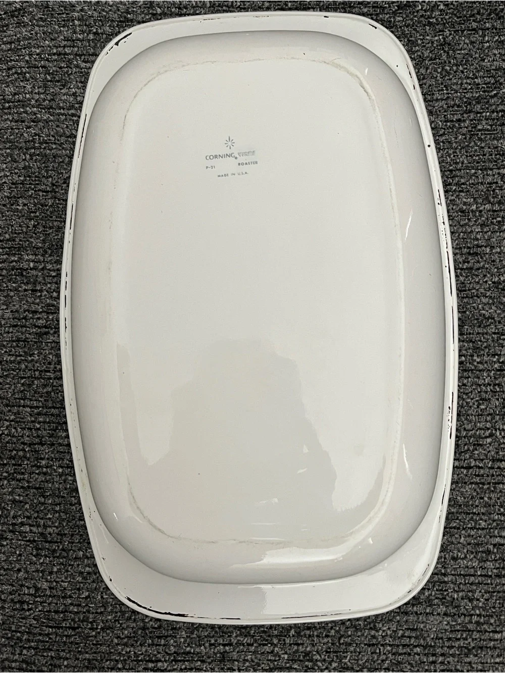 Vntg 1966-69 Blue Cone Flower Corningware Roaster